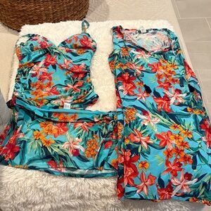 Tommy Bahama tropical print swimsuit coverup bundle